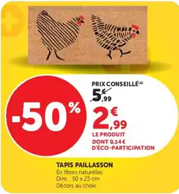 Hyper U TAPIS PAILLASSON offre