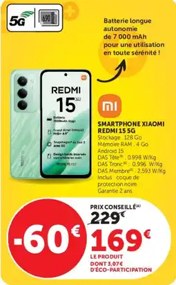 Hyper U Xiaomi redmi smartphone 15 offre