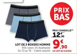 Hyper U BOXERS HOMME offre