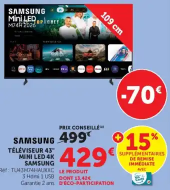 SAMSUNG TÉLÉVISEUR 43" MINI LED 4K