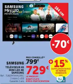 Hyper U SAMSUNG TÉLÉVISEUR 65 MINI LED 4K offre