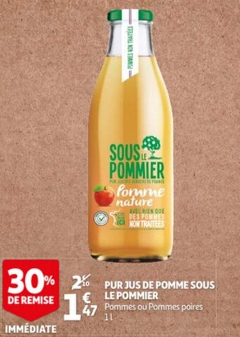 Auchan Pur jus de pomme sous le pommier offre