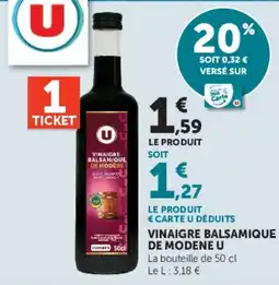 U Express U Vinaigre balsamique de Modène offre