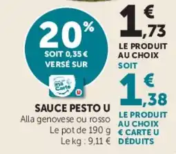 U Express Sauce Pesto U offre