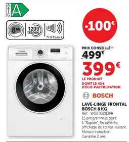 Hyper U BOSCH LAVE-LINGE FRONTAL 8 KG offre