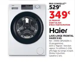 Hyper U Haier LAVE-LINGE FRONTAL HAIR 9 KG offre