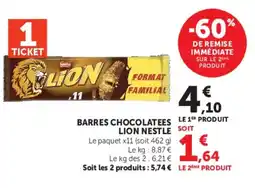 U Express LION BARRES CHOCOLATEES offre
