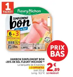 U Express Fleury Michon Jambon simplement bon offre