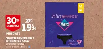 Auchan Culotte menstruelle intimewear nana offre