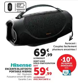Hyper U Hisense ENCEINTE BLUETOOTH PORTABLE HISENSE offre