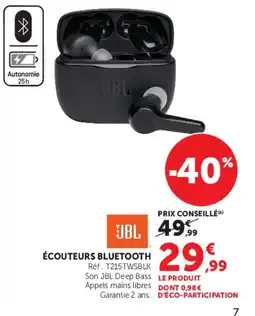 Hyper U JBL ÉCOUTEURS BLUETOOTH offre