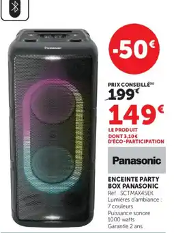 Hyper U Panasonic ENCEINTE PARTY BOX PANASONIC offre