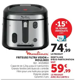 Hyper U Moulinex Friteuse Filtra Vision + offre