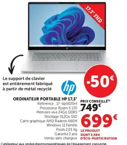 Hyper U HP ORDINATEUR PORTABLE 17,3" offre