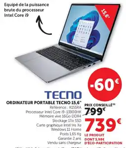 Hyper U TECNO ORDINATEUR PORTABLE offre