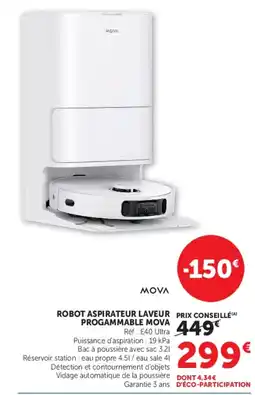 Hyper U MOVA ROBOT ASPIRATEUR LAVEUR PROGAMMABLE offre