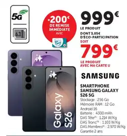 Hyper U SAMSUNG SMARTPHONE SAMSUNG GALAXY S26 5G offre