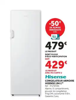 Hyper U Hisense CONGELATEUR ARMOIRE offre
