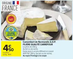 Carrefour Camembert de Normandie A.O.P. offre