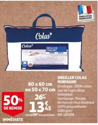 Auchan Oreiller Colas Normand offre