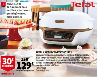 Auchan Tefal Cake Factory KD802112 offre