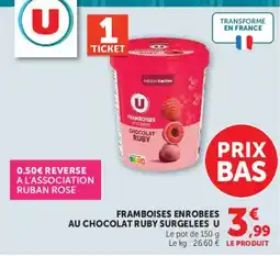 Super U U Framboises enrobées au chocolat ruby offre