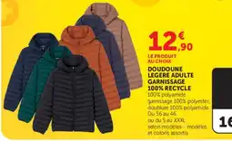 Super U Doudoune legere adulte garnissage 100% recycle offre