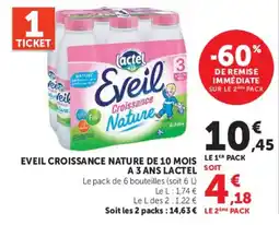 Super U Lactel Eveil Croissance Nature offre