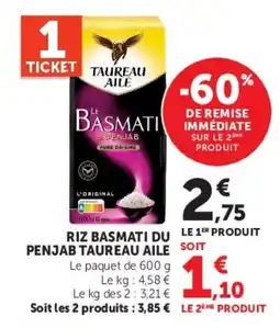 Super U TAUREAU AILE RIZ BASMATI DU PENJAB offre