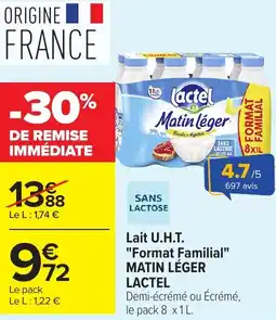 Carrefour Lactel Lait U.H.T. offre