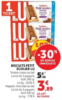 Super U LU Biscuits Petit Ecolier offre