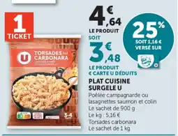 Super U SURGELES TORSADES CARBONARA offre