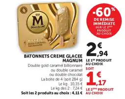Super U MAGNUM BATONNETS CREME GLACEE offre