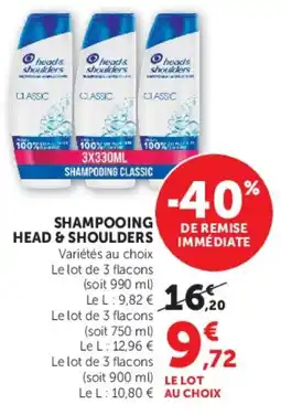 Super U head & shoulders Shampooing Classic offre