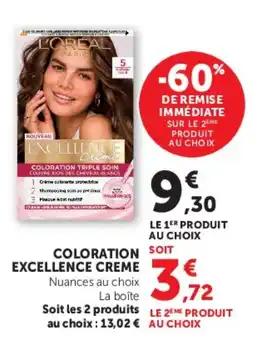 Super U L'ORÉAL PARIS COLORATION EXCELLENCE CRÈME offre