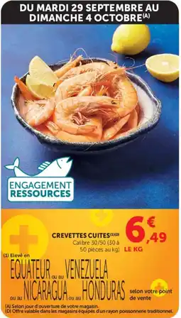 Super U CREVETTES CUITES offre