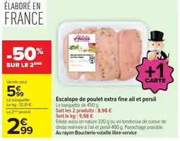 Carrefour Aldelis Escalope de poulet extra fine offre