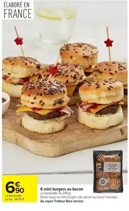 Carrefour 6 mini burgers au bacon offre