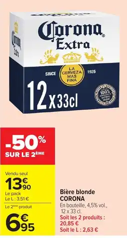 Carrefour Corona Bière blonde offre