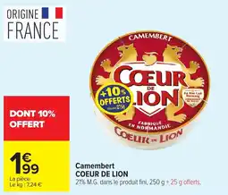 Carrefour Coeur de Lion Camembert offre