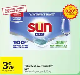 Carrefour SUN Tablettes Lave-vaisselle offre