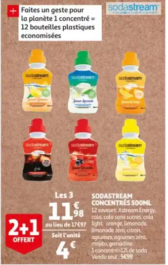 Auchan Sodastream Concentrés 500ml offre