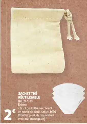Auchan Sachet Thé Réutilisable offre