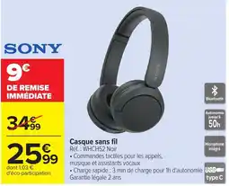 Carrefour SONY Casque sans fil offre