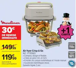 Carrefour Moulinex Air fryer Crisp & Go offre