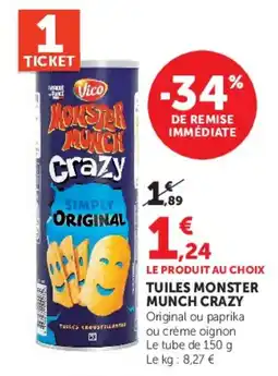 Super U Vico Monster Munch Crazy offre
