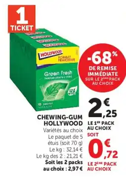 Super U HOLLYWOOD CHEWING-GUM offre