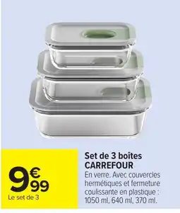 Carrefour CARREFOUR Set de 3 boîtes offre