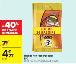 Carrefour BIC Rasoirs non rechargeables offre