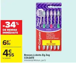 Carrefour COLGATE Brosse à dents Zig Zag offre